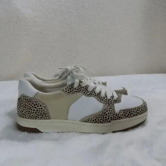 Madewell Court Spotted Genuine Calf Hair Sneaker in Sand Beige 7M - Picture 3 of 7